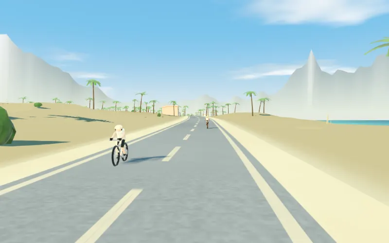 Coast Road — palms and open sea