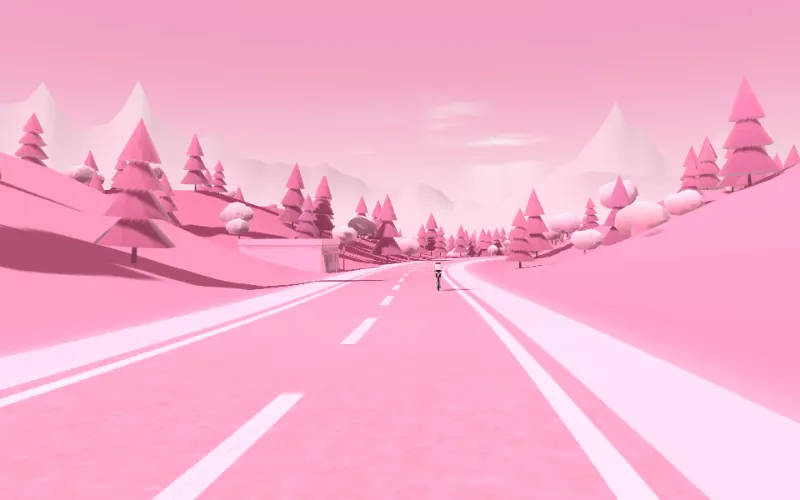 Everything Pink — a world rendered entirely in pink